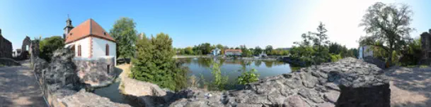 Dreieichenhain - Burgweiher und Kirche