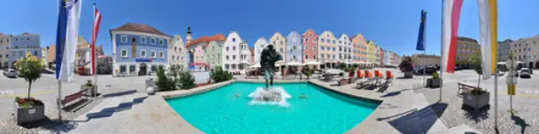 Schärding - Christophorusbrunnen Oberer Stadtplatz