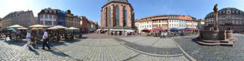 Kugelpanorama - Heidelberg -  Marktplatz am Herkulesbrunnen