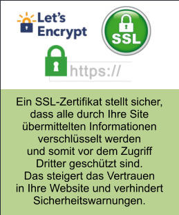 Ein SSL-Zertifikat stellt sicher, dass alle durch Ihre Site übermittelten Informationen verschlüsselt werden und somit vor dem Zugriff Dritter geschützt sind. Das steigert das Vertrauen in Ihre Website und verhindert Sicherheitswarnungen.