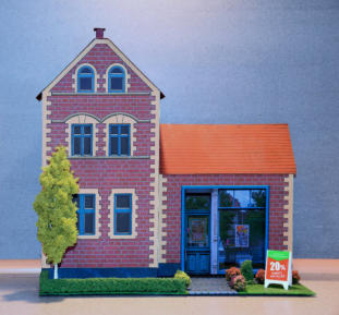 Karton-Modell in Halbrelief Flämisches Haus